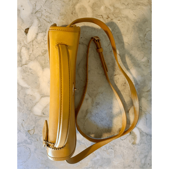 Coach Yellow Turnlock Clutch Top Handle Crossbody Bag - Picture 8 of 12